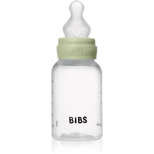 BIBS Anti-Colic Baby Bottle Silicone antikoliková fľaša so silikónovým cumlíkom Sage 150 ml