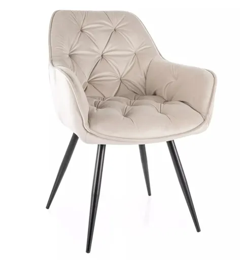 Signal Jedálenská stolička CHERRY VELVET | svetlobéžová