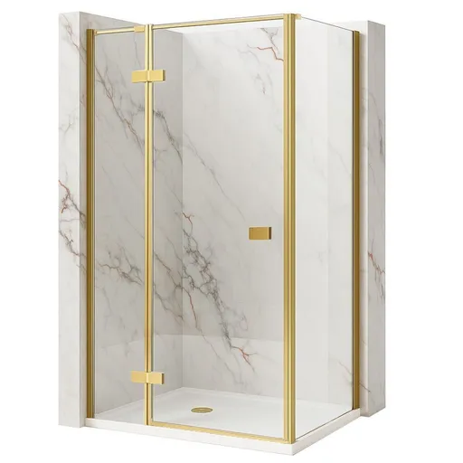 REA/S - Sprchovací kút Atlas 80x80 Brush Gold vľavo KPL-K4372