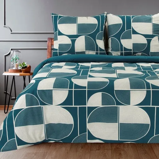 ArtFir Obliečky na dvojlôžko ELLA 09 | tmavomodrá/biela 220 x 200 cm