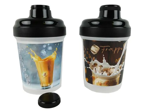 TVAR - Shaker plast 300ml / 450ml FRAPPE, rôzne motívy