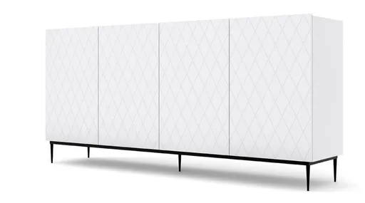 ARTBm Komoda DIUNA 193 4D | biela matná Prevedenie: Biely mat / čierna podnož