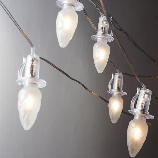 Svetelná reťaz Šiška, 20 LED žiaroviek Filament, číry kábel, predĺženie