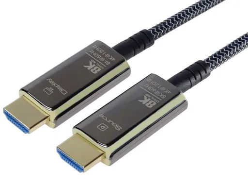 PREMIUMCORD Ultra High Speed HDMI 2.1 optický fiber kábel 8K @ 60Hz, pozlátené 50m