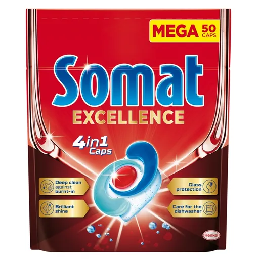 SOMAT Excellence 4in1 Kapsuly do umývačky 50 kusov