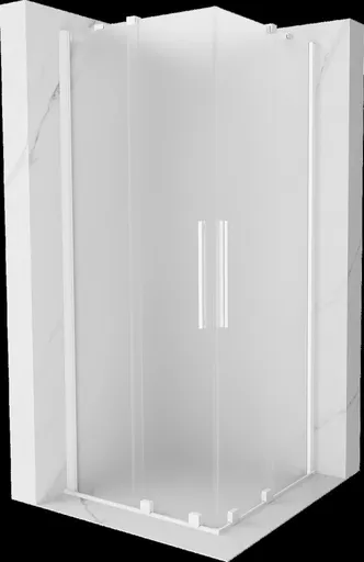 MEXEN/S - Velar Duo sprchovací kút, posuvné dvere 90 x 90, dekor, biela 871-090-090-32-20