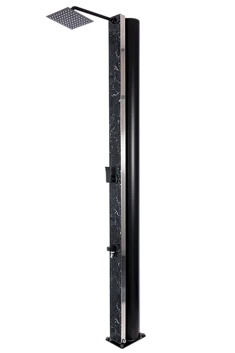Hanscraft Solárna sprcha ATLAS s oplachom nôh (antracit / imitácia čierneho mramoru)