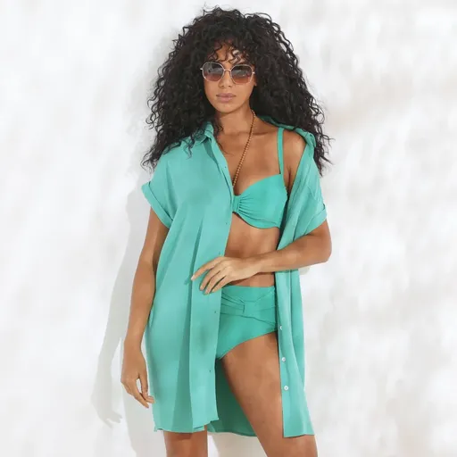 Jednofarebné plážové krepónové šaty