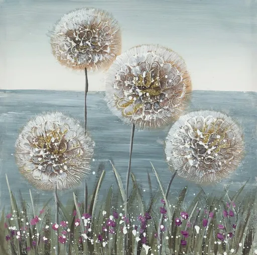 ArtFir Obraz KVETY 529B | modrá 60 x 60 cm