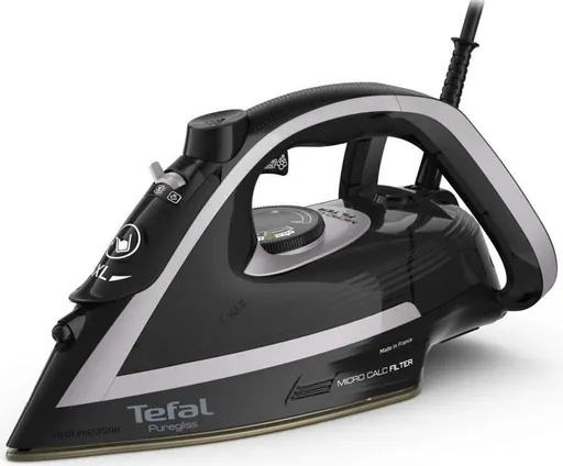 Tefal FV8062E0 Puregliss naparovacia žehlička, 3000 W, Anti-drip, automatické vypnutie, kropenie, strieborná / čierna