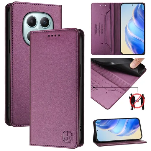 RINA Zaklápacie puzdro pre Xiaomi Redmi Note 15 5G / POCO M8 5G tmavofialové