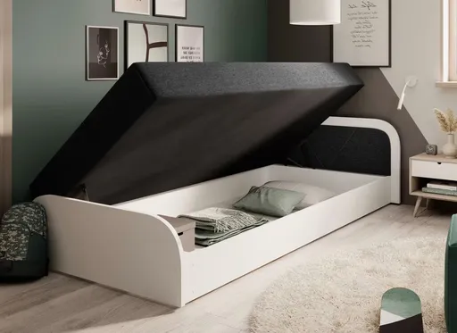 ArtElta Jednolôžková posteľ PARYS biela | 80 x 190 cm Farba: Pravá / Sawana 14