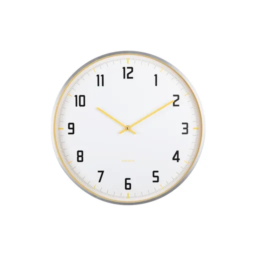 Karlsson 5969BY dizajnové nástenné hodiny žlté,priemer 40 cm