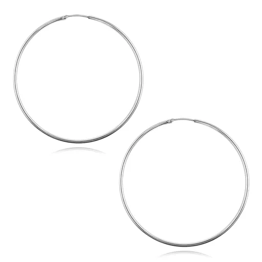 Kruhové náušnice zo striebra 925 - hladký, lesklý povrch, 70 mm