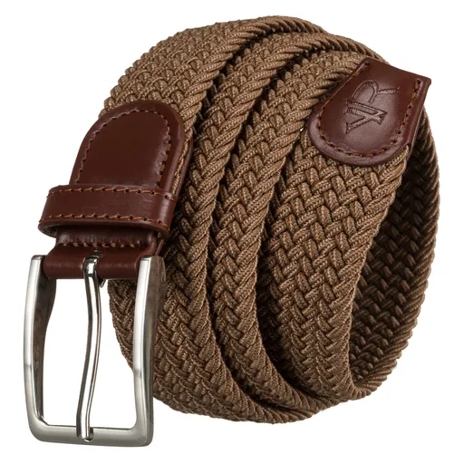 Béžový pletený opasok zo syntetiky a eko kože – Rovicky