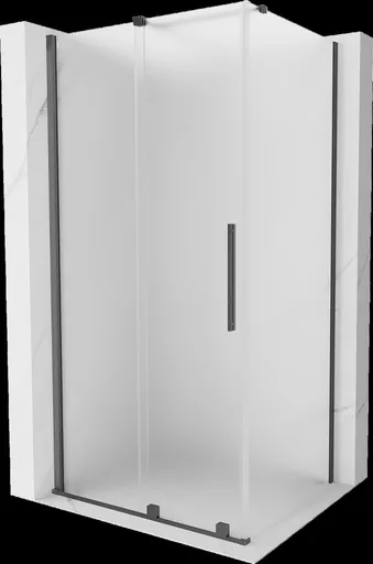 MEXEN/S - Velár sprchovací kút, posuvné dvere 120 x 70, dekor, grafit kartáčovaná 871-120-070-31-66
