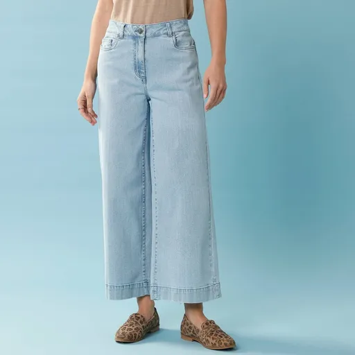 7/8 džínsy s vysokým pásom, vnútorná dĺžka nohavíc 60 cm