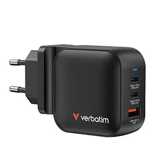 Verbatim GaN 32229, cestovná nabíjačka do siete, USB 3.0, USB C, sivá, 70W, vymeniteľné vidlice C,G,A
