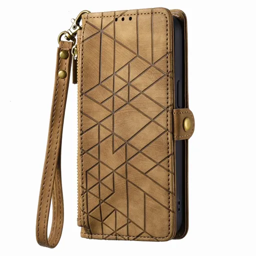 GEOM Peňaženkové puzdro pre Apple iPhone 14 hnedé