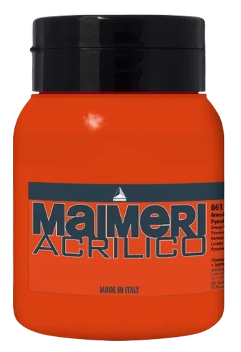 MAIMERI ACRILICO - Akrylové farby 061 - pyrrole orange, 0,5 L