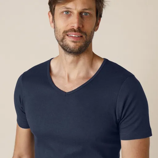 Súprava 2 tričiek Thermoperle® s výstrihom do V a krátkymi rukávmi, mierne hrejivé