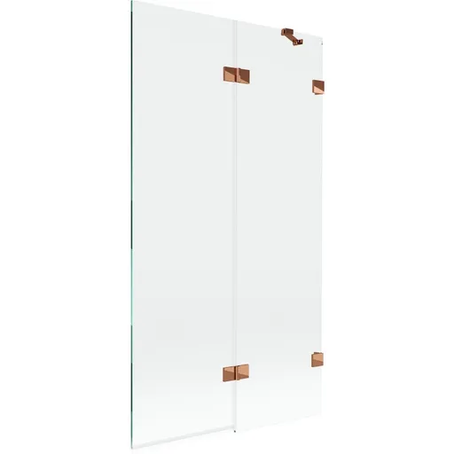 MEXEN/S - Lunar vaňová zástena 2-krídlová pravá 100 x 150, transparent, ružové zlato 897-100-100-60-00-P