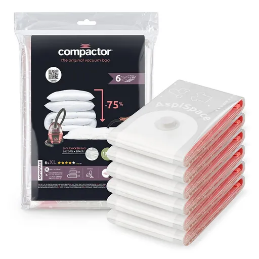 Compactor Set vákuových úložných vriec Aspispace XL 6 ks, 140 l, 80 x 130 cm, 6 ks