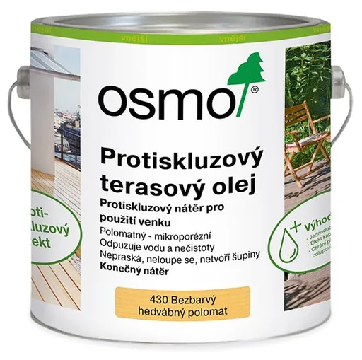 OSMO Terasový olej 430 - protišmykový olej na terasu 0,75 l 430 - bezfarebný
