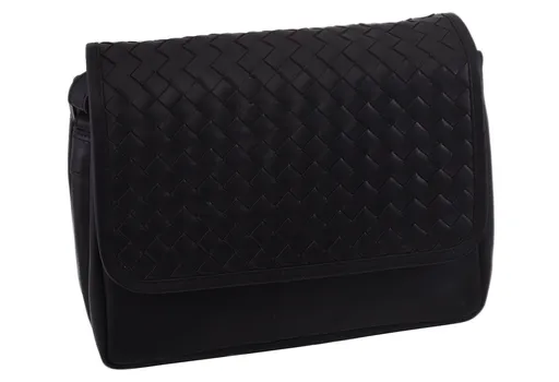 Dámska kožená crossbody kabelka čierna 390220