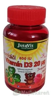 JutaVit Gumkáči Vitamín D3 20 µg Kids 60 kapsúl