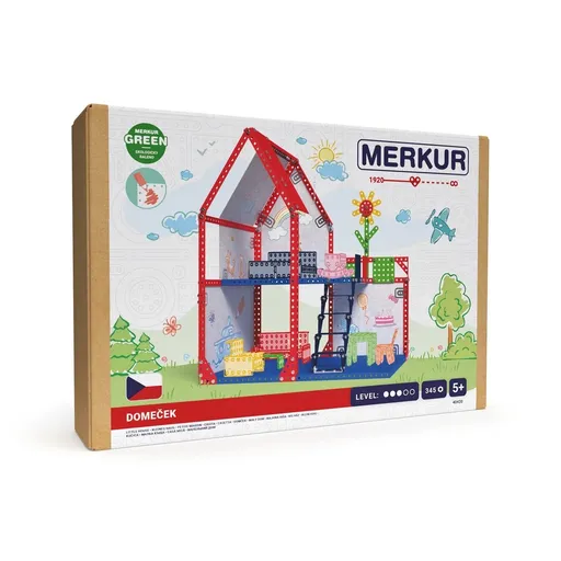 Merkur 48001 - Domček pre bábiky, 34 x 39 x 25 cm,354 dielov