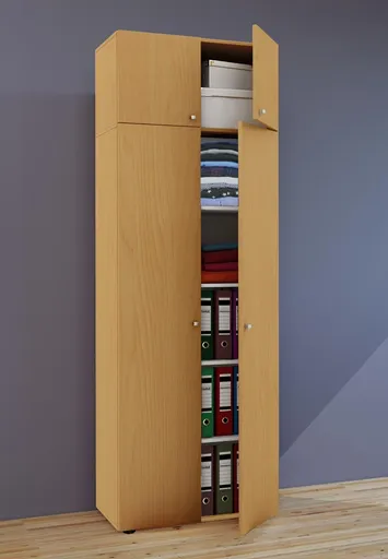 VCM Víceúčelová skříň Vandol I s dvířky včetně horního nástavce, buk