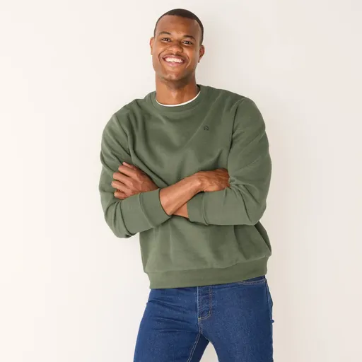 Hrejivá mikina s okrúhlym výstrihom a výšivkou