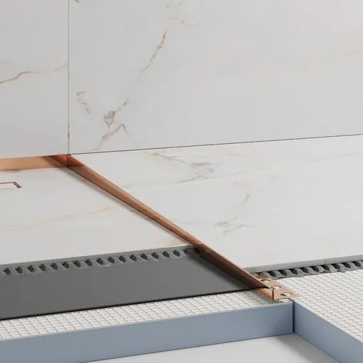 Spádový profil "T" Eviso bronze lesk, nerez PVD, dĺžka 120 cm, výška hrany 11 mm, LSBR0101