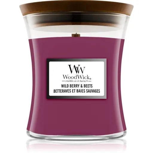 Woodwick Wild Berry & Beets vonná sviečka s dreveným knotom 275 g