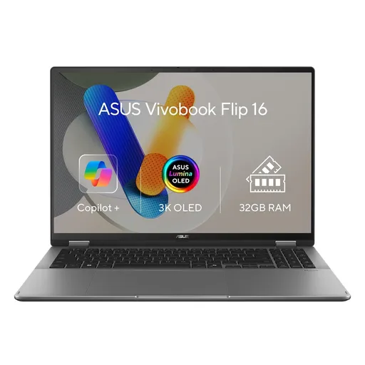 ASUS Vivobook 16 Flip - Ultra 7 Procesor 258V/32GB/1TB SSD/RTX 5050 8GB/16"/3K/OLED/Touch/2y PUR/Win 11 Home/sivá