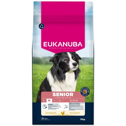 Krmivo EUKANUBA Senior Medium rich in fresh chicken 15 kg