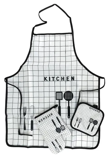 MAKRO - Chňapka sada 3ks, rukavica, podložka a zástera, KITCHEN