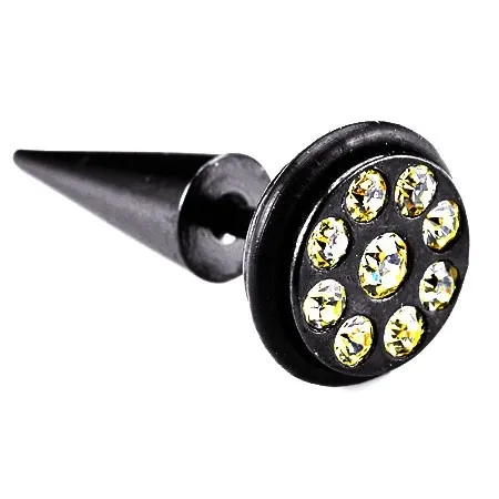 Fake expander čierny - žlté zirkóny