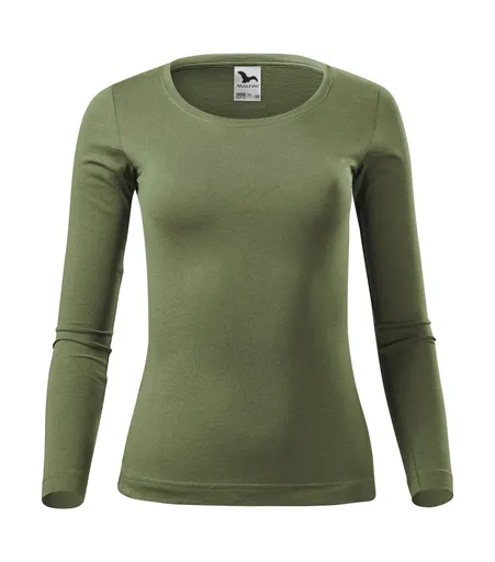 MALFINI Dámske tričko s dlhým rukávom Fit-T Long Sleeve - Khaki | 2XL
