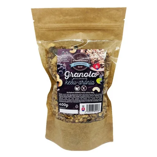 ŽITNOOSTROVSKÁ BEZLEPKOVÁ PEKÁREŇ Granola kešu-arónie 400 g