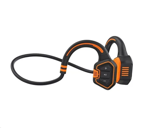 EVOLVEO bezdrôtové slúchadlá BoneSwim MP3 16GB, na lícne kosti, oranžová
