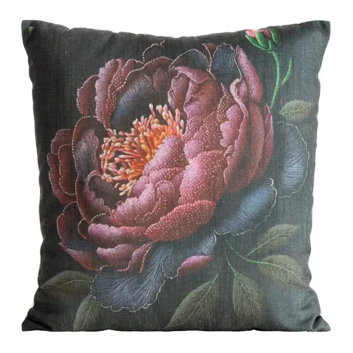 ArtFir Obliečka na vankúš LEN 54 | čierna/ružová 45 x 45 cm