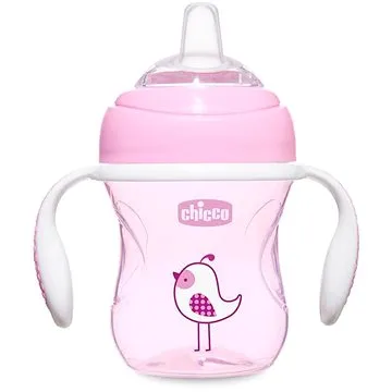 Chicco hrnček učiaci Transition s držadlami 200 ml, ružový, 4 mes.+ (8058664069972)