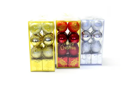 MAKRO - Dekorácia vianočna sada 6ks rôzne farby