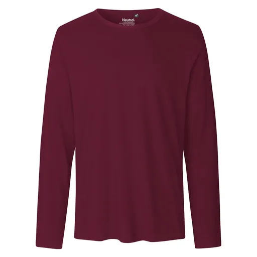 Neutral Pánske tričko s dlhým rukávom z organickej Fairtrade bavlny - Bordeaux | S