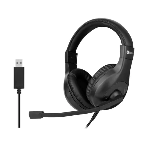 Sluchátka k PC C-TECH MHS-05, USB černá