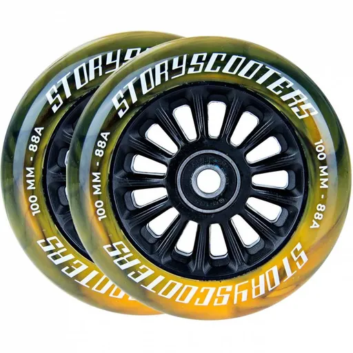 Kolieska na kolobežku Story Star Stunt 2ks, 100 mm, čierno-žlté