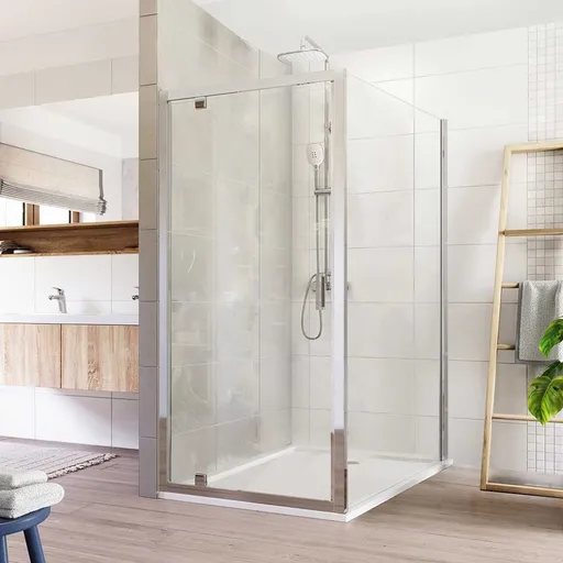 Mereo Sprchovací kút, Lima, obdĺžnik, pivotový, 80x100 cm, chróm ALU, sklo Číre CK87983K