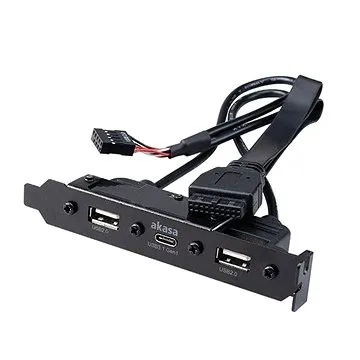 Akasa USB 3.1 Gen1 typ C do PCI s dual USB 2.0 Type-A/AK-CBUB53-40BK